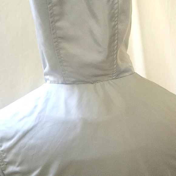 Forever 21 Button Front Drawstring Waist Jacket Blue Snap Pockets Wmn's Sz S - Picture 11 of 12